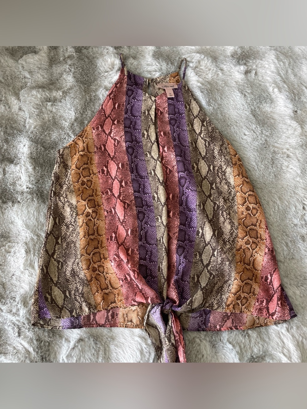 Willow & Root High Neck SM Sleeveless Snake Skin Animal Fairy Boho Y2K-0328